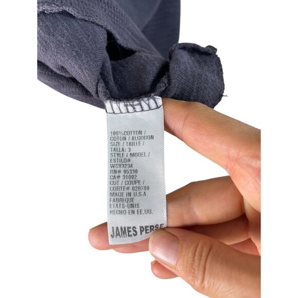 Standard James Perse Womens Charcoal Gray Waffle Knit Hoodie Top Size 3 - Picture 7 of 10